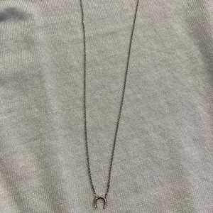 Stella & Dot Pave Horn Necklace Silver